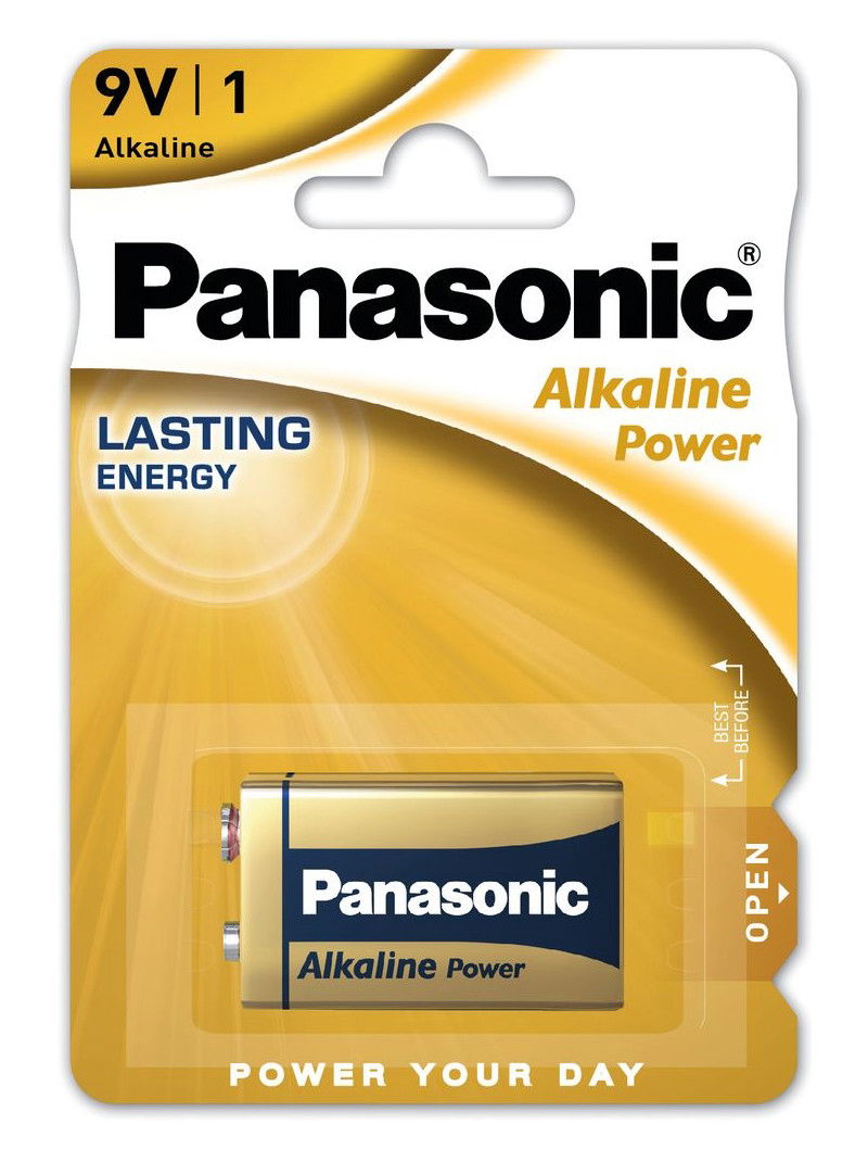 Panasonic 6LR61APB-1BP ALKALINE POWER alkáli tartós elem, 9 V-os hasáb, 1 db/bliszter termék fő termékképe